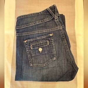 White House Black Market Women's Cropped Jeans - Dark Blue